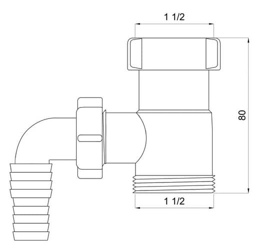 Kloaktilslutning 6/4"x6/4"" med opvaskemaskinetilslutning