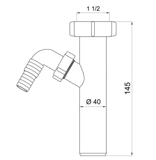6/4""x40 mm rørkobling med opvaskemaskineindløb