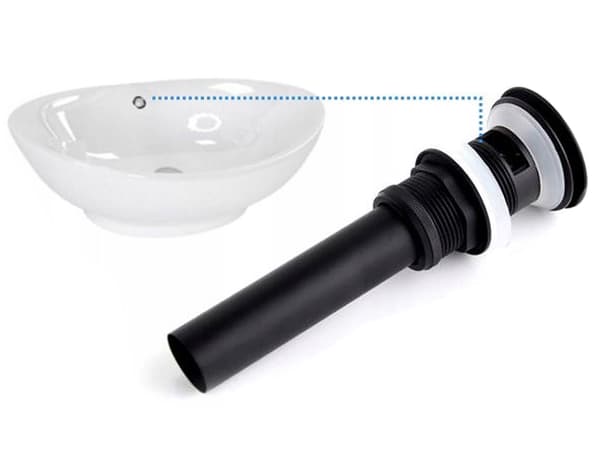 Klik-klak håndvasksifon med overløb og 5/4" prop, slidt sort