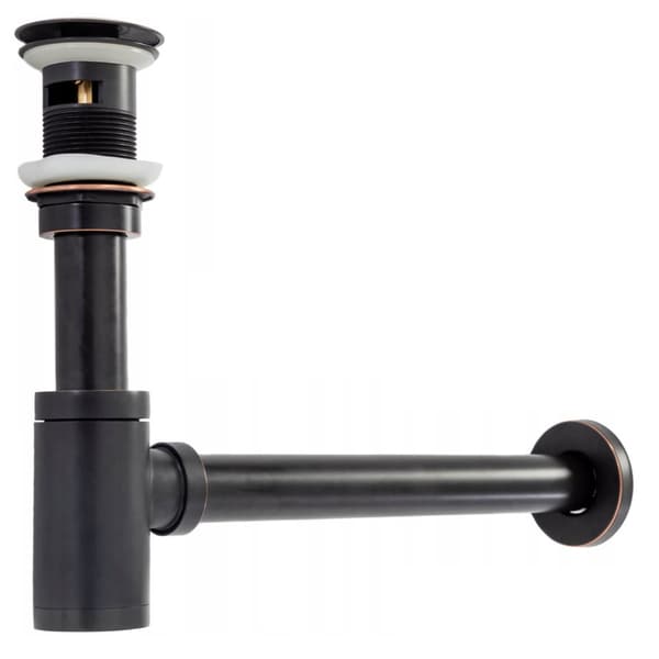 Klik-klak håndvasksifon med overløb og 5/4" prop, slidt sort