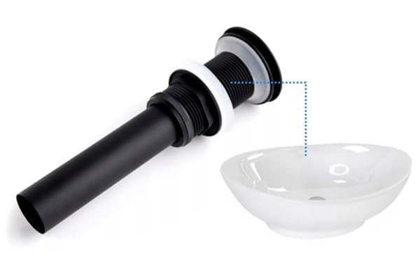 Klik-klak håndvasksifon uden overløb og 5/4" prop, slidt sort