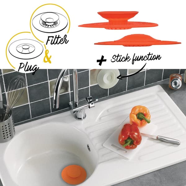 Universal silikoneprop til køkkenvask, orange