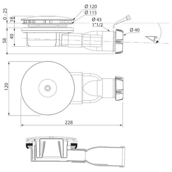 Superlågt duschkar Slim 90 mm