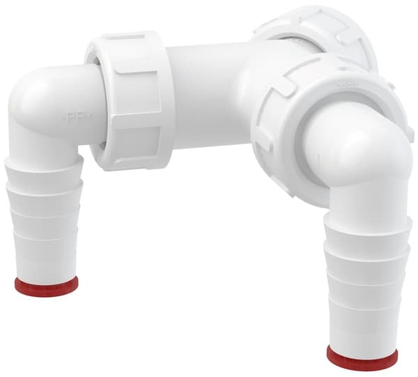 Vaskemaskine-/opvaskemaskinetilslutning, dobbelt 1"", til slange 17-23 mm