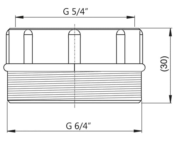 Reduktion til sifon 6/4"" GZ x 5/4"" GW