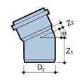 Miniatyrbillede 2 af 2: PVC-HT 110/22 sanitærbøjning, til internt spildevand, askefarvet
