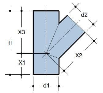 PEHD T-stykke 56x50/45 S12.5, sort, QS (Quick Stream)