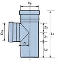 Miniatyrbillede 2 af 2: PVC-t-stykke 200x200/87 til udvendigt spildevand