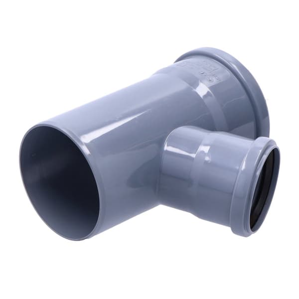PP-HT 110x75/67 sanitært T-stykke, til internt spildevand, askefarvet