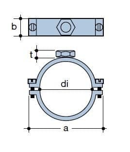 Stålgreb 50 mm M10 GW indvendig gevind, QS (Quick Stream)