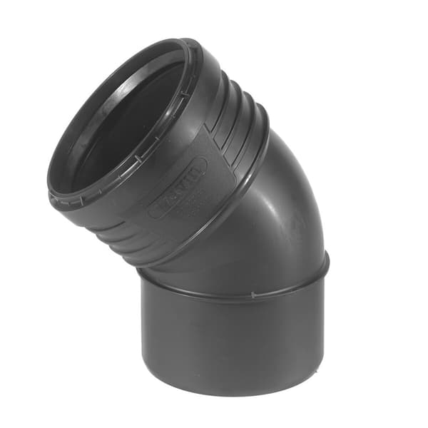 PP-HT Sitech Plus 160/45 saniteettikäyrä, hiljaiselle sisäviemärille, musta