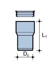 Traper PVC-HT 50 sanitær, til intern spildevand, askefarvet