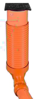 Miniatyrbillede 4 af 6: Plastikbunddæksel PP dn 315mm, til brønde med bundfældningstank inde i det korrugerede stigrør dn 315mm, uden pakning, sort (Diamir 315)