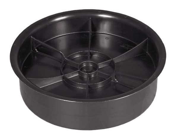 Plastikbunddæksel PP dn 315mm, til brønde med bundfældningstank inde i det korrugerede stigrør dn 315mm, uden pakning, sort (Diamir 315)