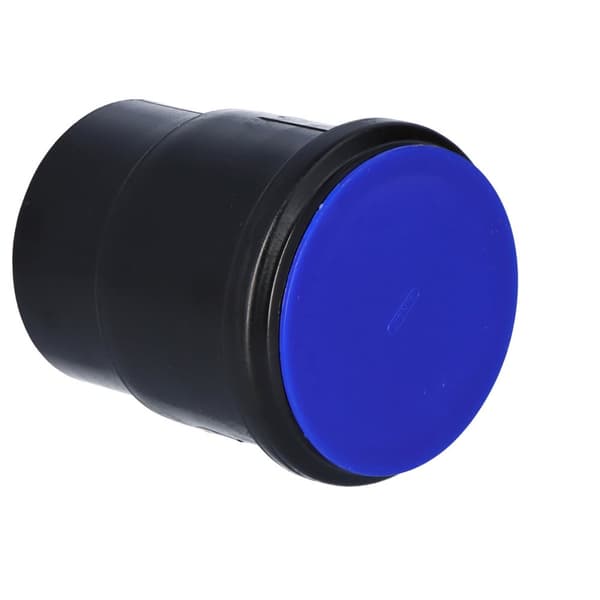 PEHD topnøgle 75mm S12.5 med prop, sort, QS (Quick Stream)