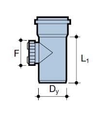 PVC-HT 50 sanitetsrens, til internt spildevand, askefarvet