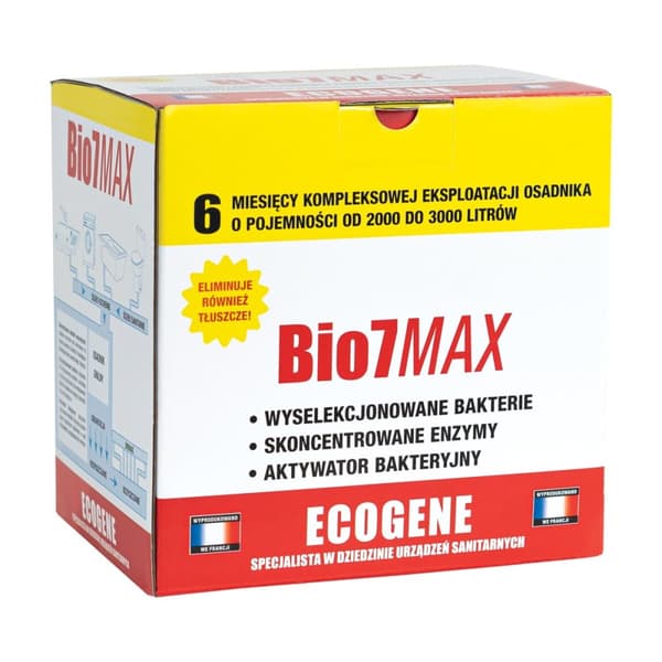Forberedelse BIO7 MAX 6 måneder DRIFT FEDTNEDBRYDNING (6X80G ENTRETIEN, 6X80G FEDT) til bundfældningstanke