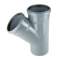 Miniatyrbillede 1 af 4: PP-HT 75x75/67 sanitært T-stykke, til internt spildevand, askefarvet