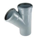 PP-HT 75x75/67 sanitært T-stykke, til internt spildevand, askefarvet