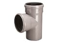 Miniatyrbillede 1 af 2: PVC-HT 75x75/88 sanitært T-stykke, til internt spildevand, askefarvet