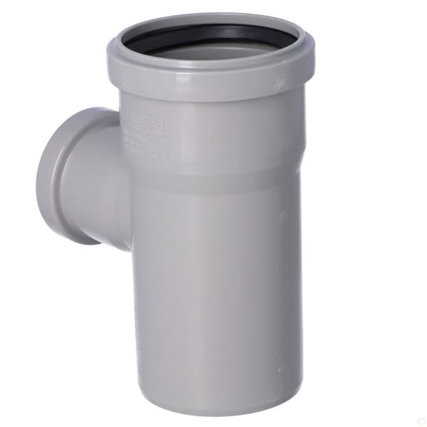 PP-HT 75x50/87,5 sanitært T-stykke, til internt spildevand, askefarvet