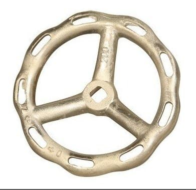 Håndhjul til skydeventiler DN80, hjuldiameter 200 mm, spindel firkantet 17x17 mm, aluminium, gul