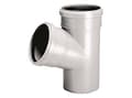 Miniatyrbillede 1 af 2: PVC-HT 110x50/67 sanitært T-stykke, til internt spildevand, askefarvet