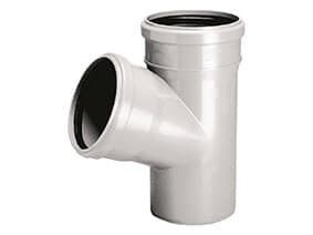 PVC-HT 110x50/67 sanitært T-stykke, til internt spildevand, askefarvet