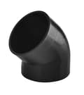 Miniatyrbillede 1 af 2: PEHD albue 125/45 kort S12.5, sort, QS (Quick Stream)
