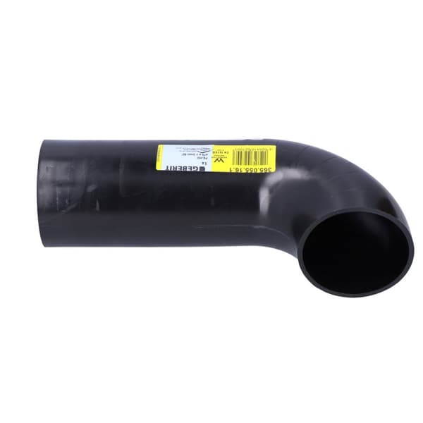 PEHD 75/90 albue med forlænget ende, sort (HDPE spildevand)