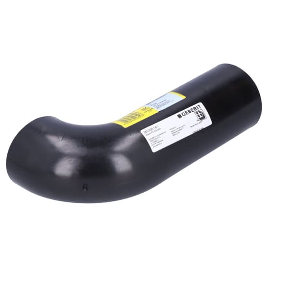 PEHD 75/90 albue med forlænget ende, sort (HDPE spildevand)