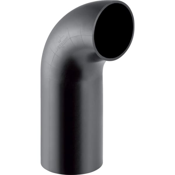 PEHD 56/90 böj med förlängd ände, svart (HDPE avlopp)