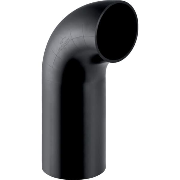 PEHD 56/90 böj med förlängd ände, svart (HDPE avlopp)