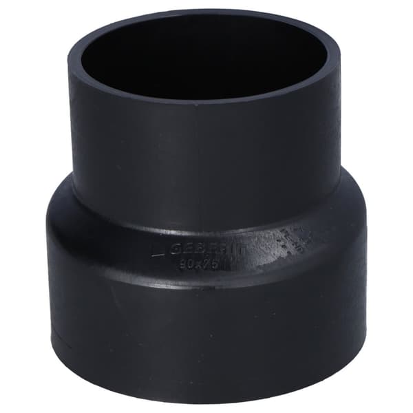 Reduktion (konus) PEHD 90x75 asymmetrisk kort, sort (HDPE kloaksystem)