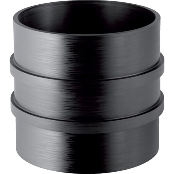 PEHD-ringmuffe 250 med dobbeltring, sort (HDPE-spildevand)