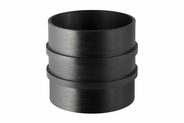 PEHD-ringmuffe 250 med dobbeltring, sort (HDPE-spildevand)