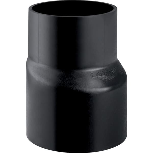 Reduktion (konus) PEHD 200x125 asymmetrisk lang, sort (HDPE spildevand)