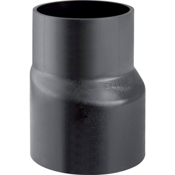 Reduktion (konus) PEHD 200x125 asymmetrisk lang, sort (HDPE spildevand)