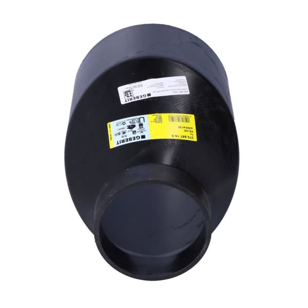 Reduktion (konus) PEHD 200x125 asymmetrisk lang, sort (HDPE spildevand)