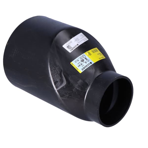 Reduktion (konus) PEHD 200x125 asymmetrisk lang, sort (HDPE spildevand)