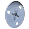 Miniatyrbillede 5 af 5: Monteringsplade med M10 gevindmuffe, indvendigt gevind, rund, 7 cm diameter, 3 huller, galvaniseret stål (HDPE spildevand)
