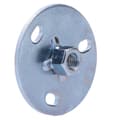 Miniatyrbillede 2 af 5: Monteringsplade med M10 gevindmuffe, indvendigt gevind, rund, 7 cm diameter, 3 huller, galvaniseret stål (HDPE spildevand)