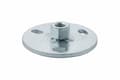 Miniatyrbillede 1 af 5: Monteringsplade med M10 gevindmuffe, indvendigt gevind, rund, 7 cm diameter, 3 huller, galvaniseret stål (HDPE spildevand)