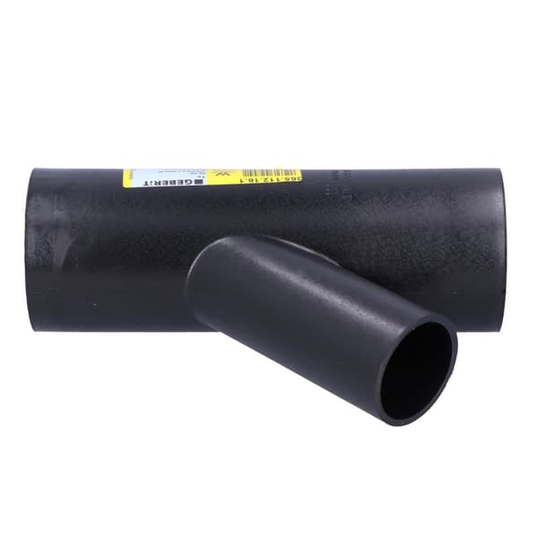 PEHD 75x50/45 T-stykke, diagonalt, sort (HDPE kloaksystem)