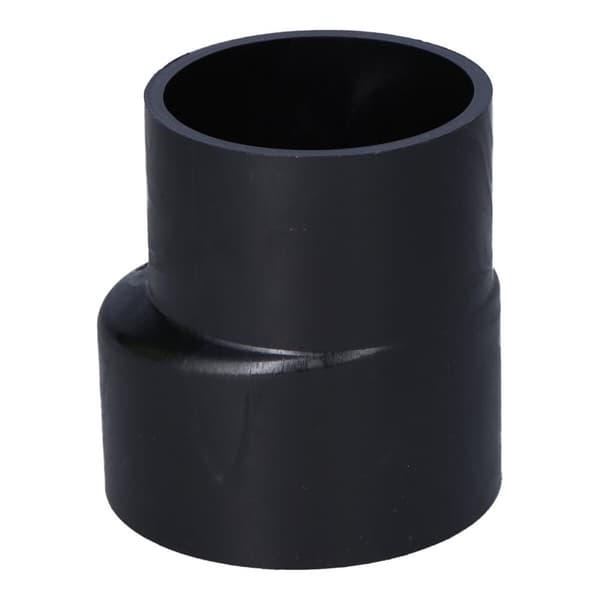 Reduktion (smaller) PEHD 75x63 asymmetrisk kort, sort (HDPE kloaksystem)