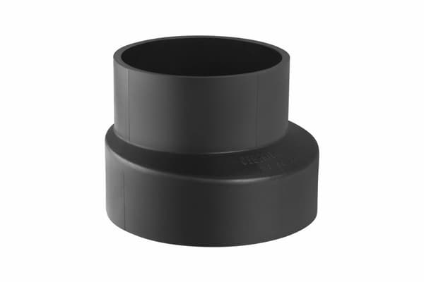 Reduktion (smaller) PEHD 75x63 asymmetrisk kort, sort (HDPE kloaksystem)