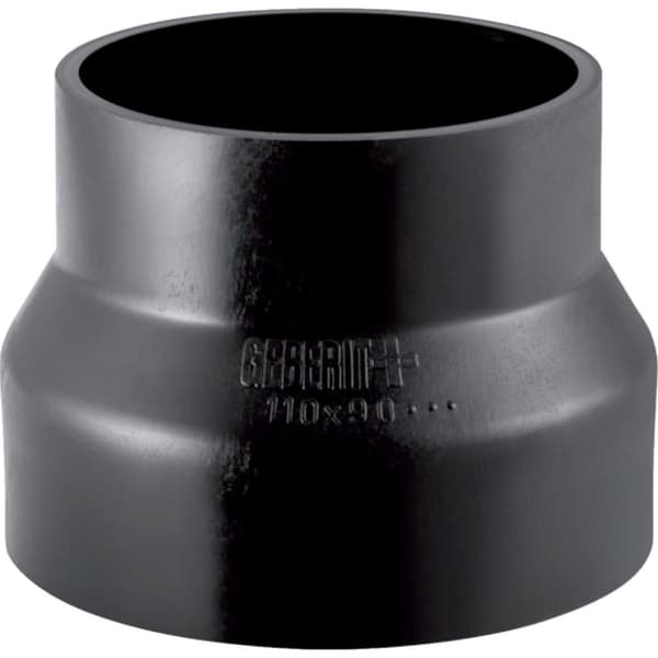 Reduktion (smaller) PEHD 125x110 symmetrisk kort, sort (HDPE kloaksystem)
