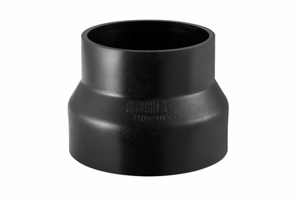 Reduktion (smaller) PEHD 125x110 symmetrisk kort, sort (HDPE kloaksystem)