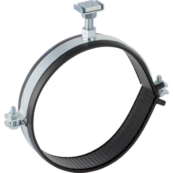 Rørholder 250 mm med elektrosvejset bånd, til montering på et fast punkt, galvaniseret stål (Pluvia)