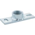Miniatyrbillede 3 af 5: Monteringsplade med gevindmuffe GW1/2", indvendig gevind, aflang 12x4cm, 2 huller med en afstand på 9cm, galvaniseret stål (HDPE-kloaksystem)